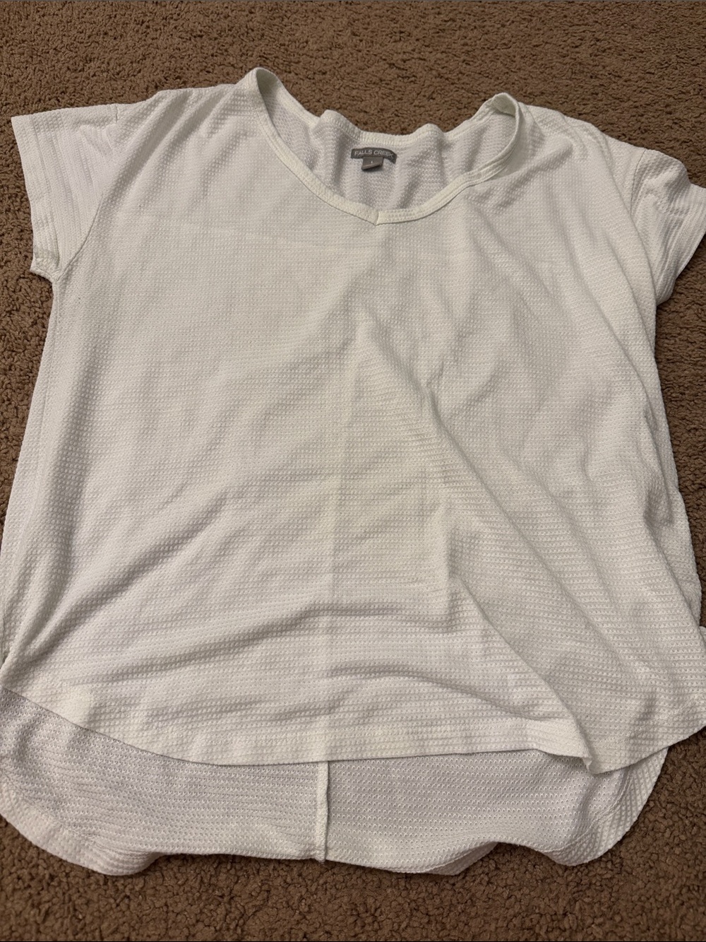 Falls Creek White Short Sleeve V-Neck Tee